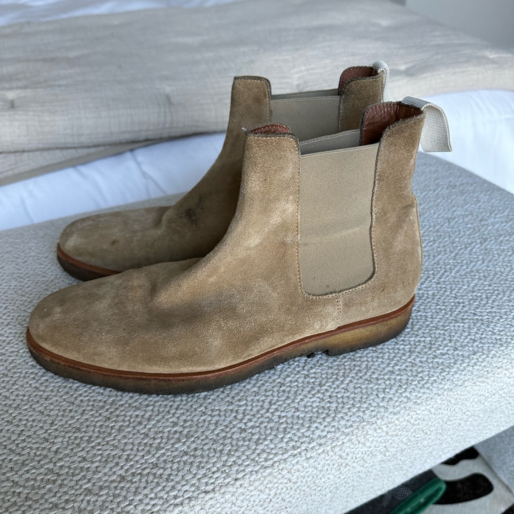 Common Project Suede Chelsea Boots Men’s 8 Beige